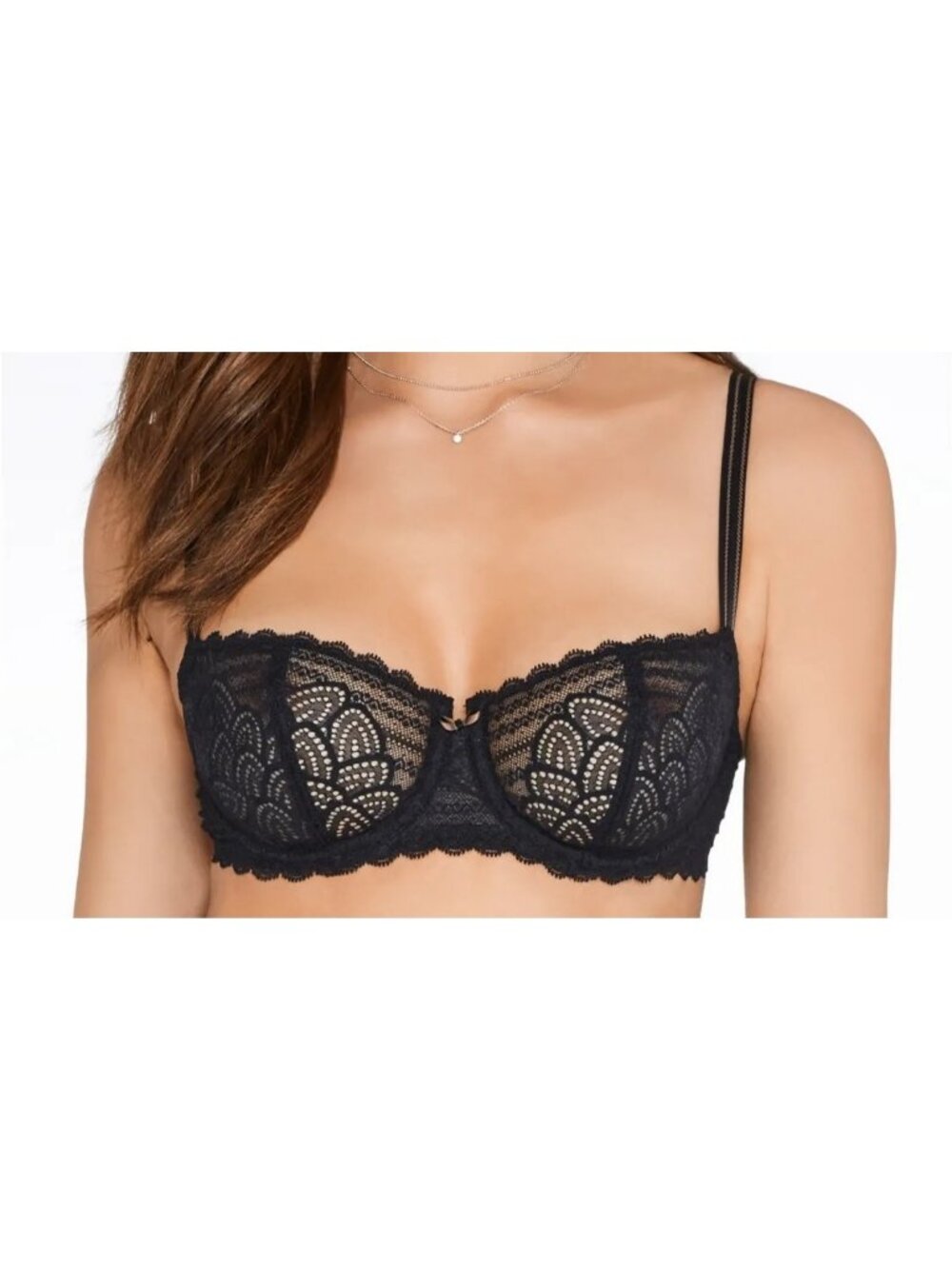 Chantelle Merci Demi Bra Black Lace Unlined Underwire C17450 1745 Size 32B NWT